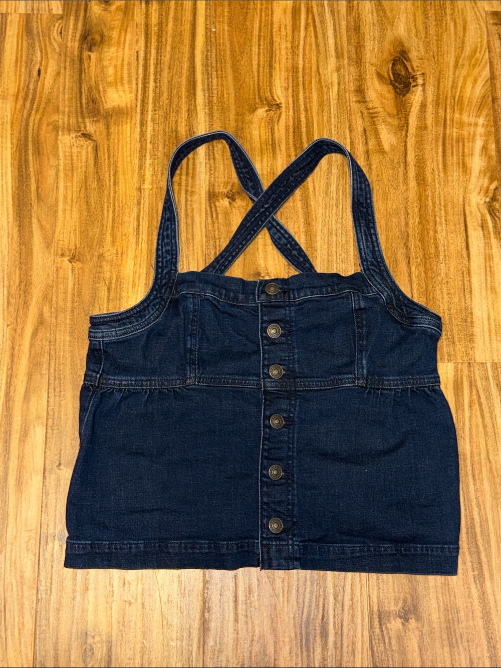 American Eagle Outfitters women medium Dark Blue Denim Jean Top tank babydoll